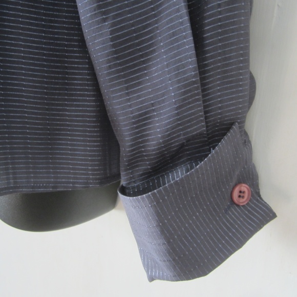 Gorgeous Gray COMO Silk Shirt - Size 10 - Picture 3 of 5